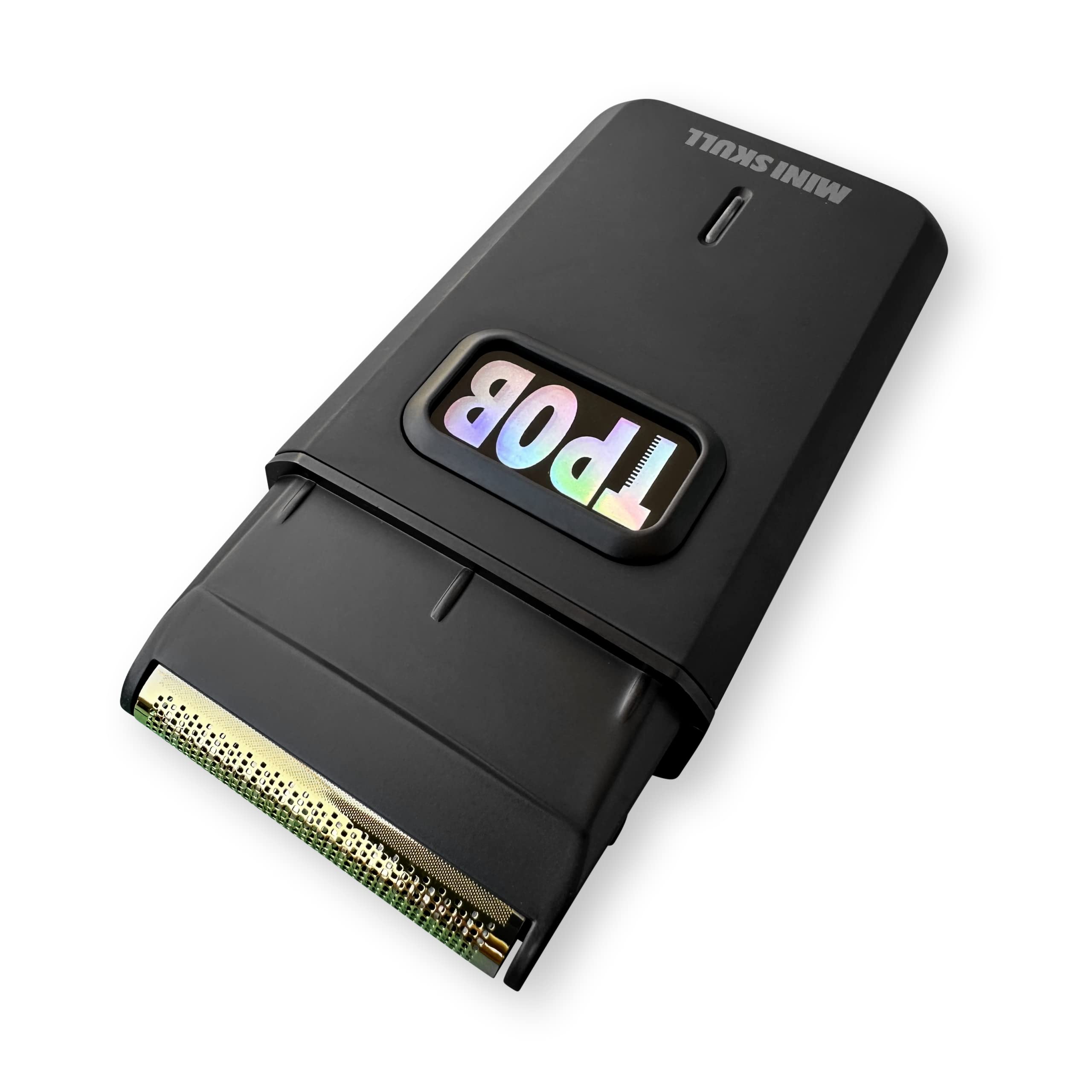 TPOB Mini Skull Shaver compact design ideal for travel and touch ups.