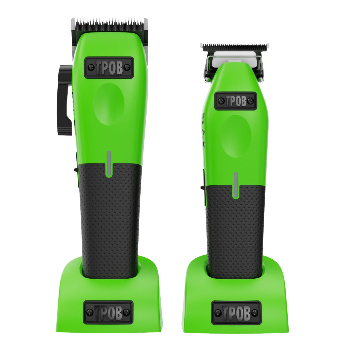 TPOB Play Barber Clippers green set front view, ergonomic design for precise fades.