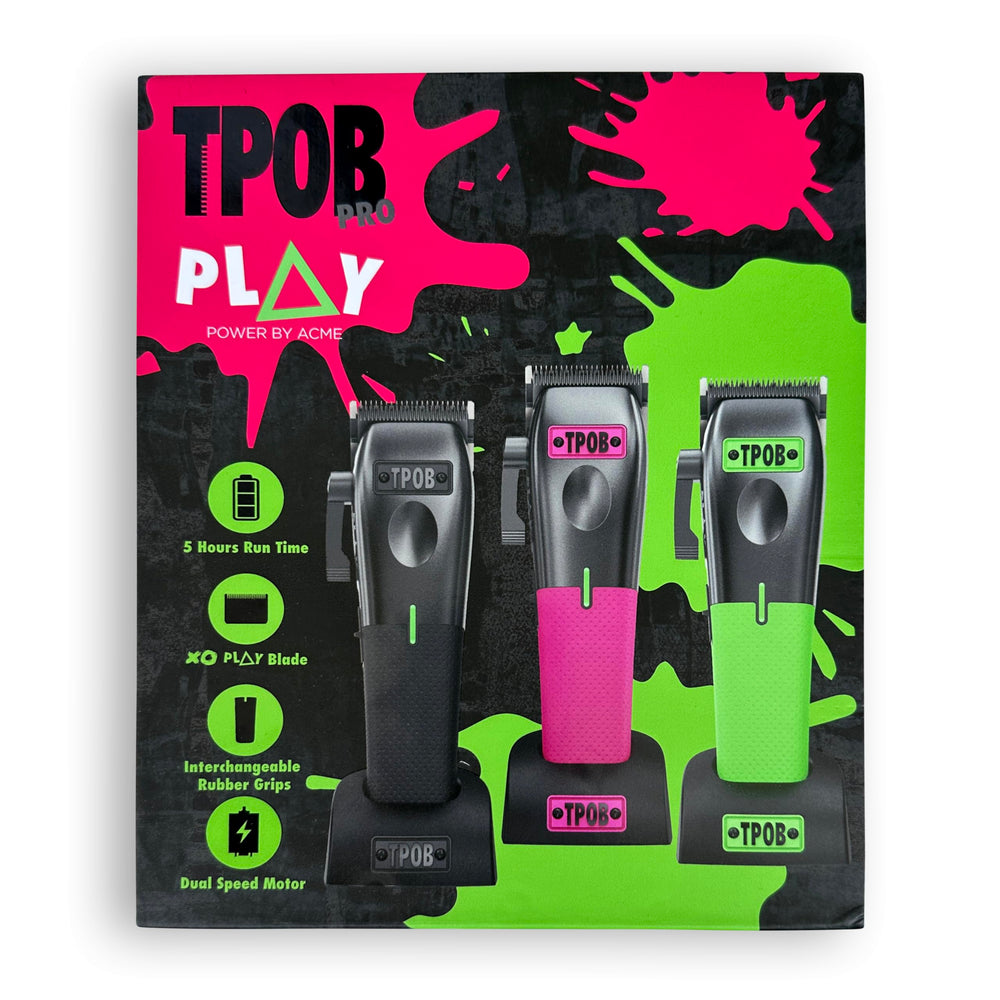TPOB Play interchangeable rubber grips for color customization.