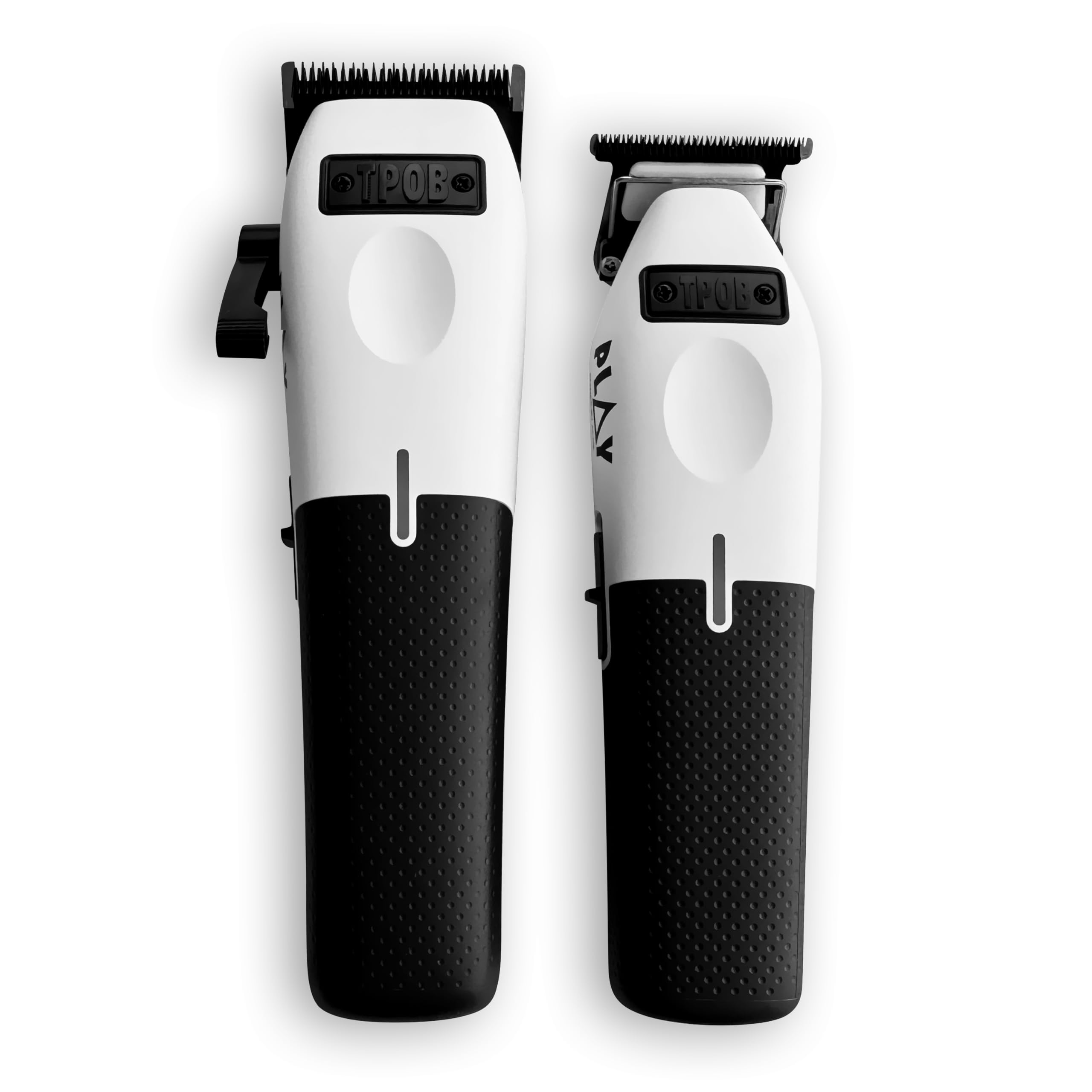 TPOB Play oil reservoir blade care highlight for sustained lubrication.