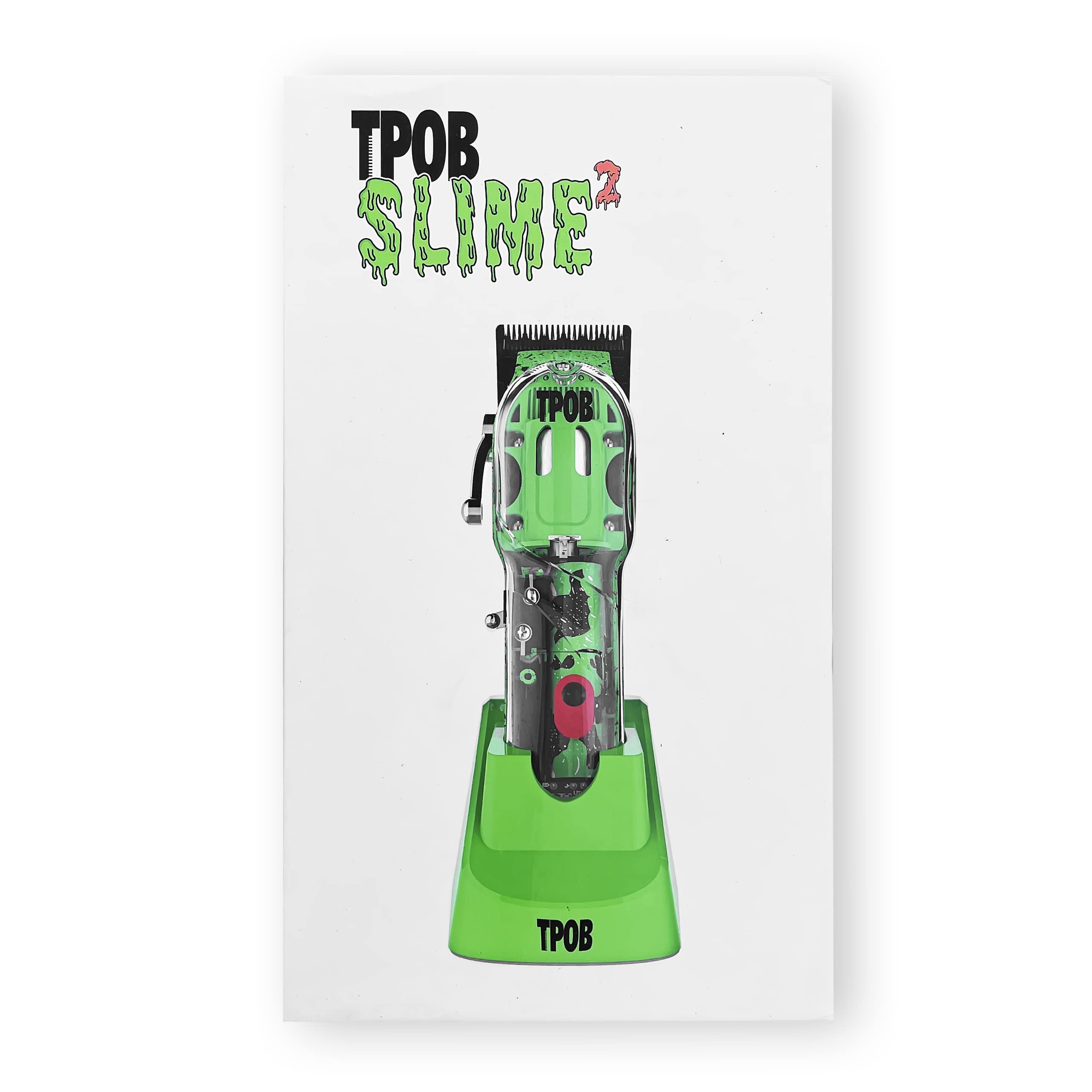TPOB Slime 2 packaging and matte green case—premium presentation and storage.
