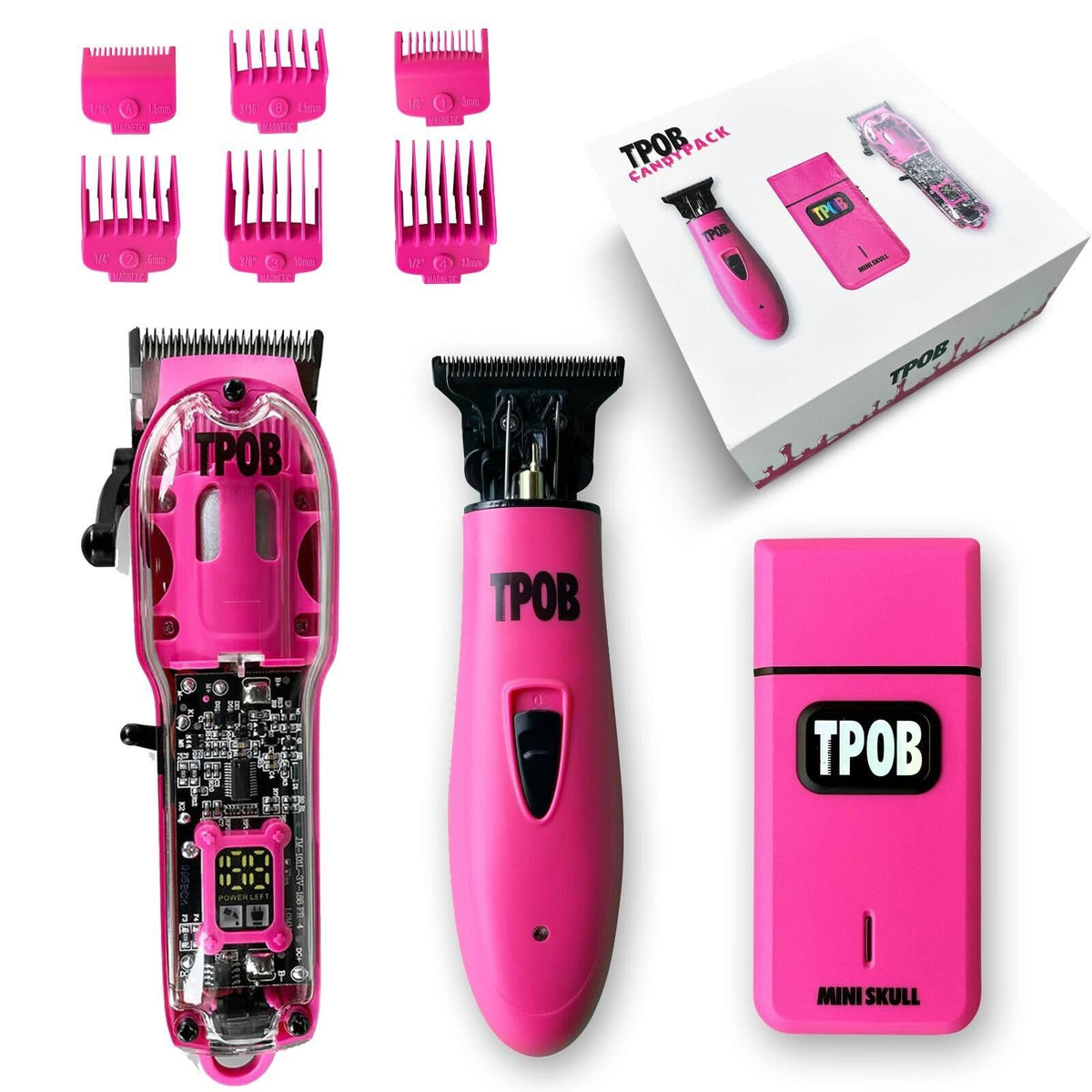 TPOB Slime 2 Candy Pink Clipper Set in matte pink for versatile home pro styling