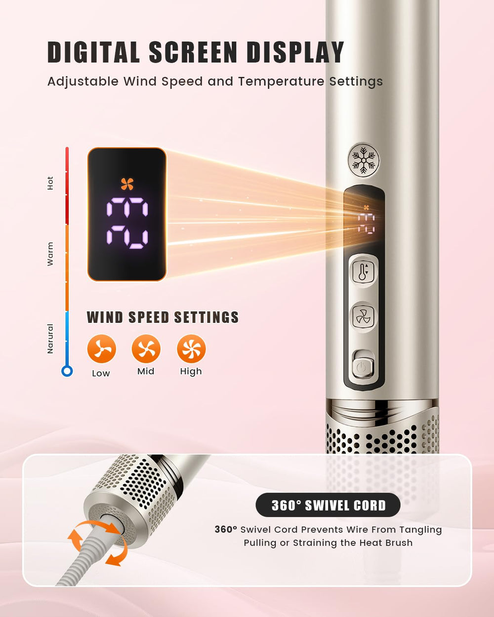 Tqcir auto-wrap curler 2 creates smooth, voluminous spirals.