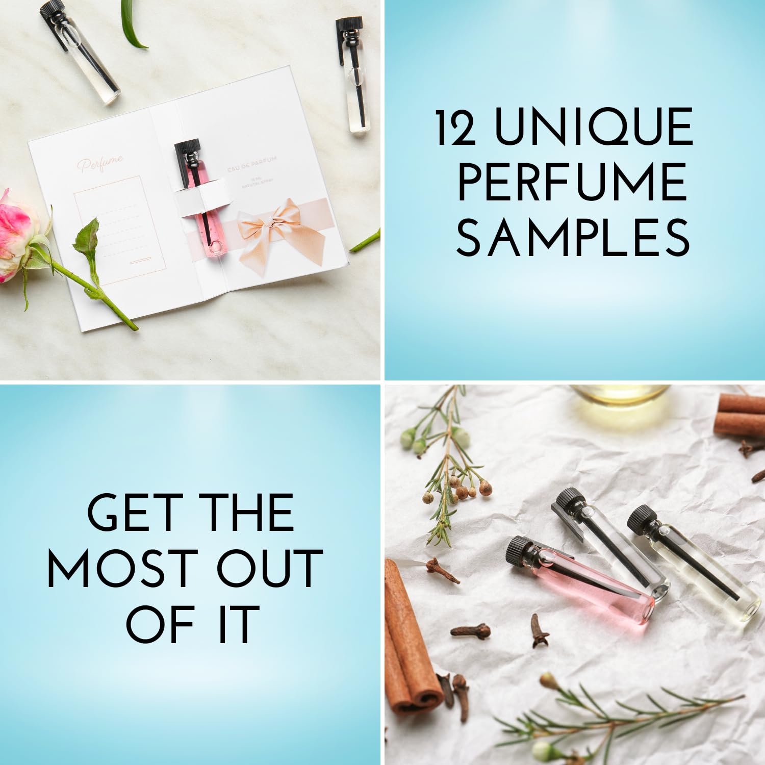Tradeberry woman fragrance samplers—perfect travel companion to try before buying.
