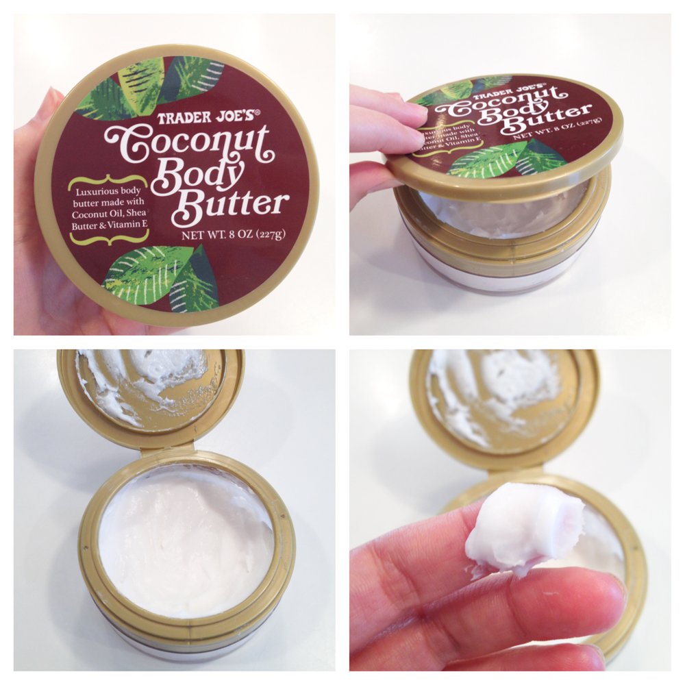 Trader Joe's crema corporal con coco, aroma suave para momentos de relajación.