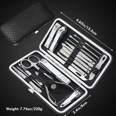 Tranchou manicure set opened to reveal complete tool selection for nails and pedicures