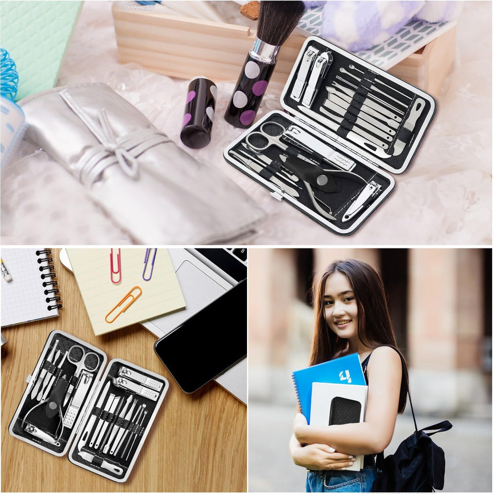 Tranchou pedicure tools with nose hair scissors and tweezers for precise grooming