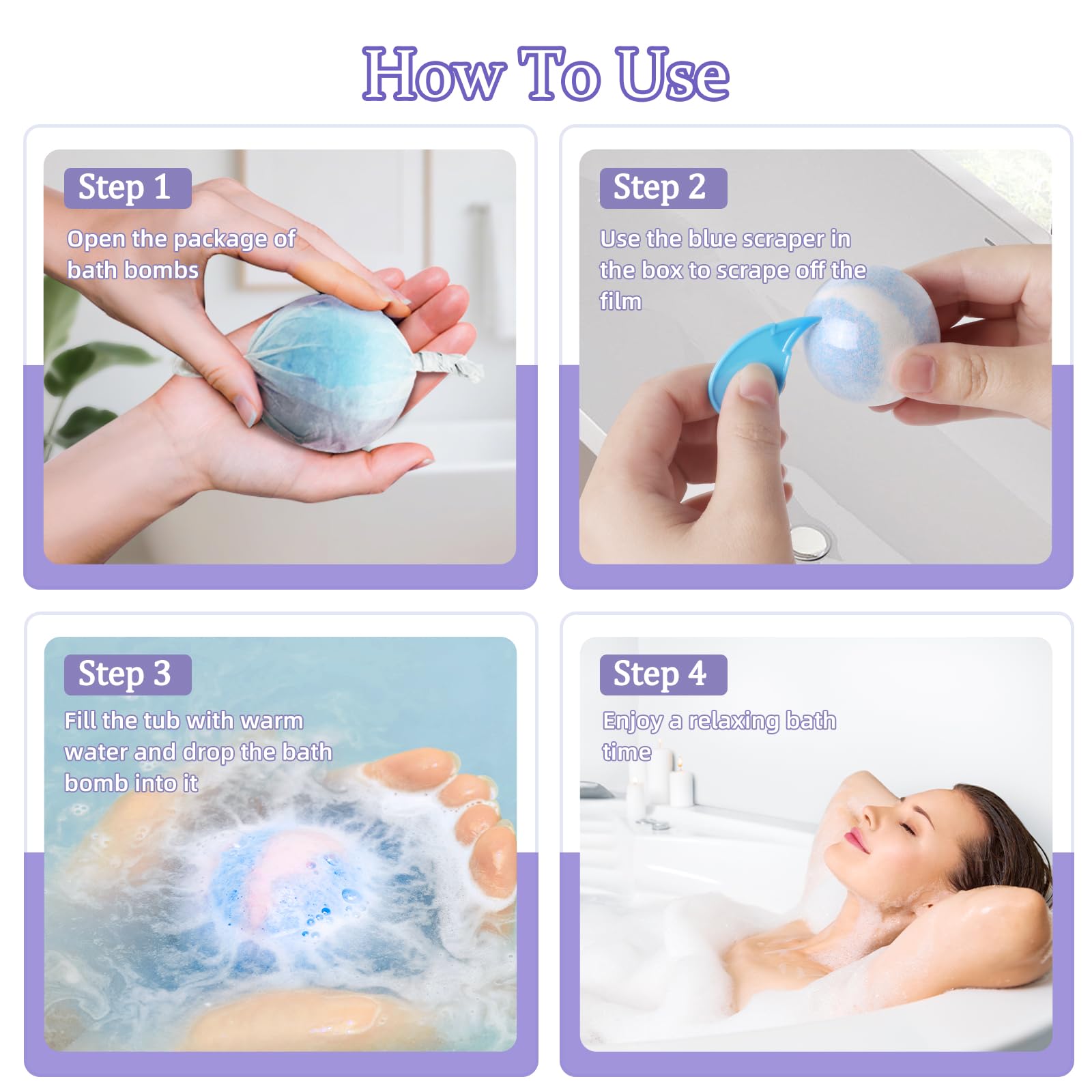 TranquilBliss eucalyptus bath bomb provides a refreshing spa like moment in tub.