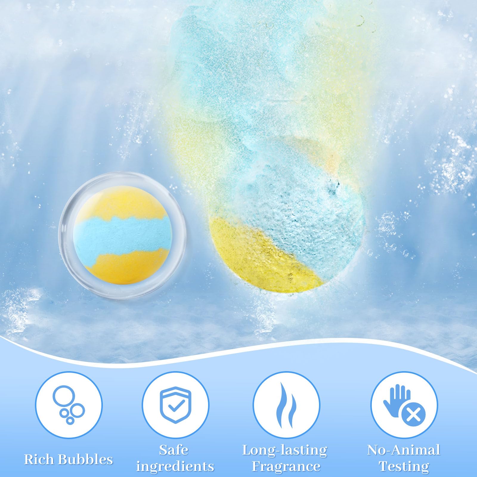 TranquilBliss bath bombs enriched with shea butter for skin softness