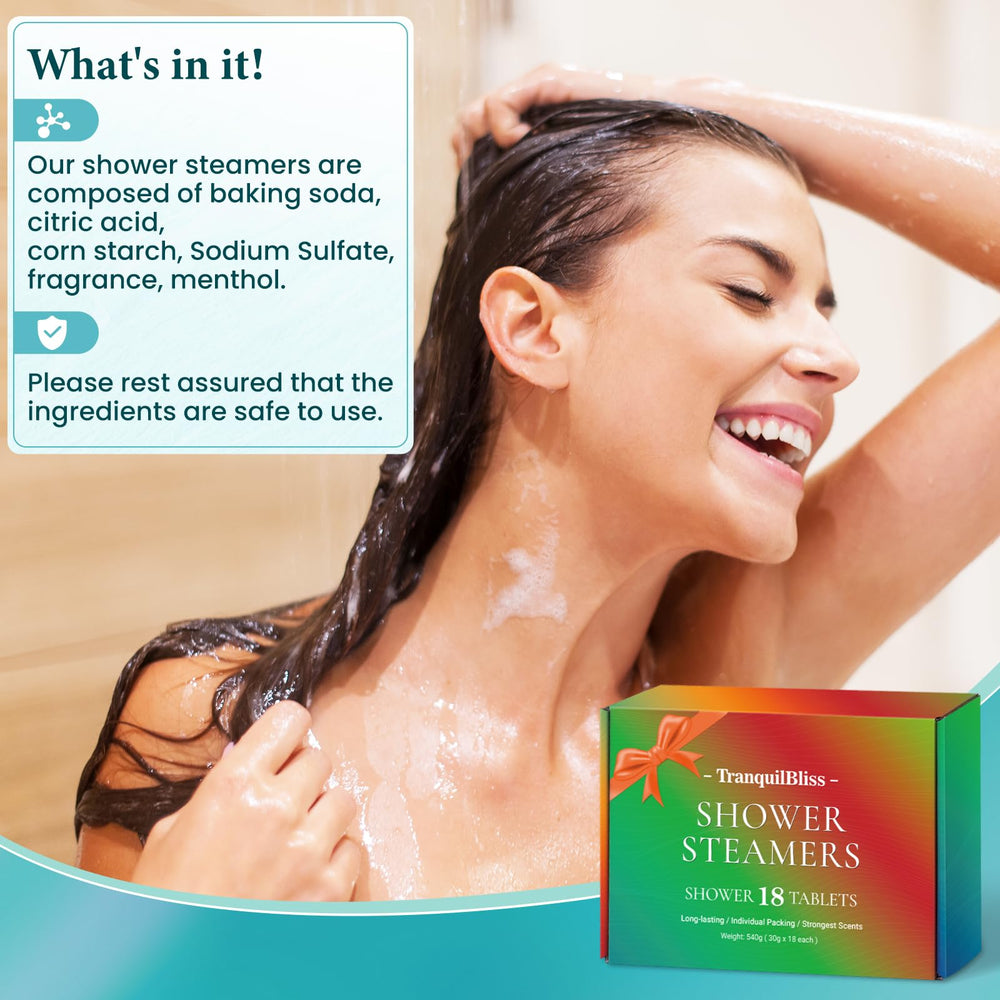 TranquilBliss bomba fragancia natural, fragancia suave para ducha relajante
