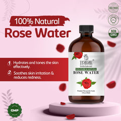 TRATAK ORGANICS agua de rosa para cabello y brillo natural