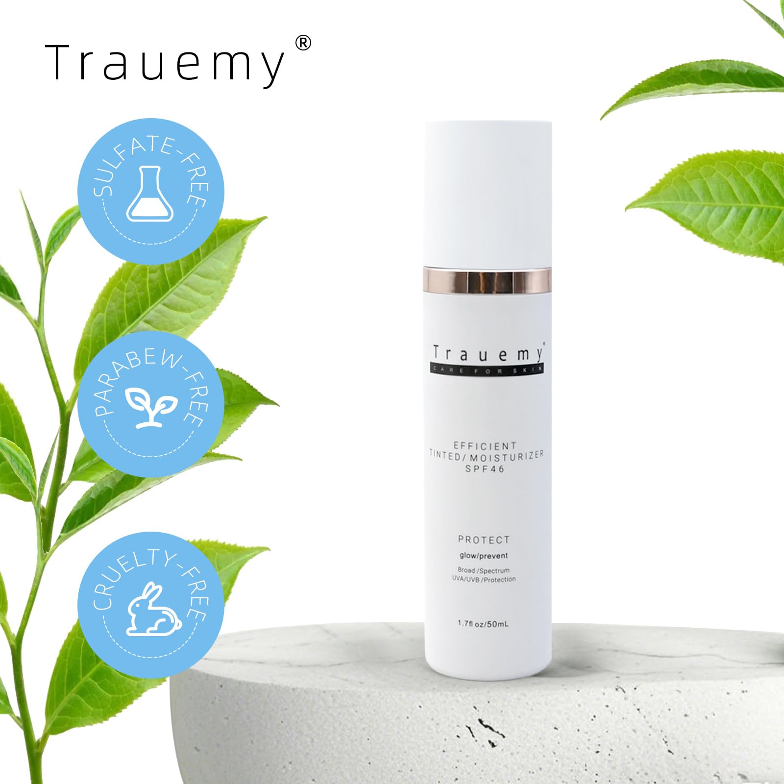 Trauemy cuidado facial que hidrata y mejora la textura con uso continuo.