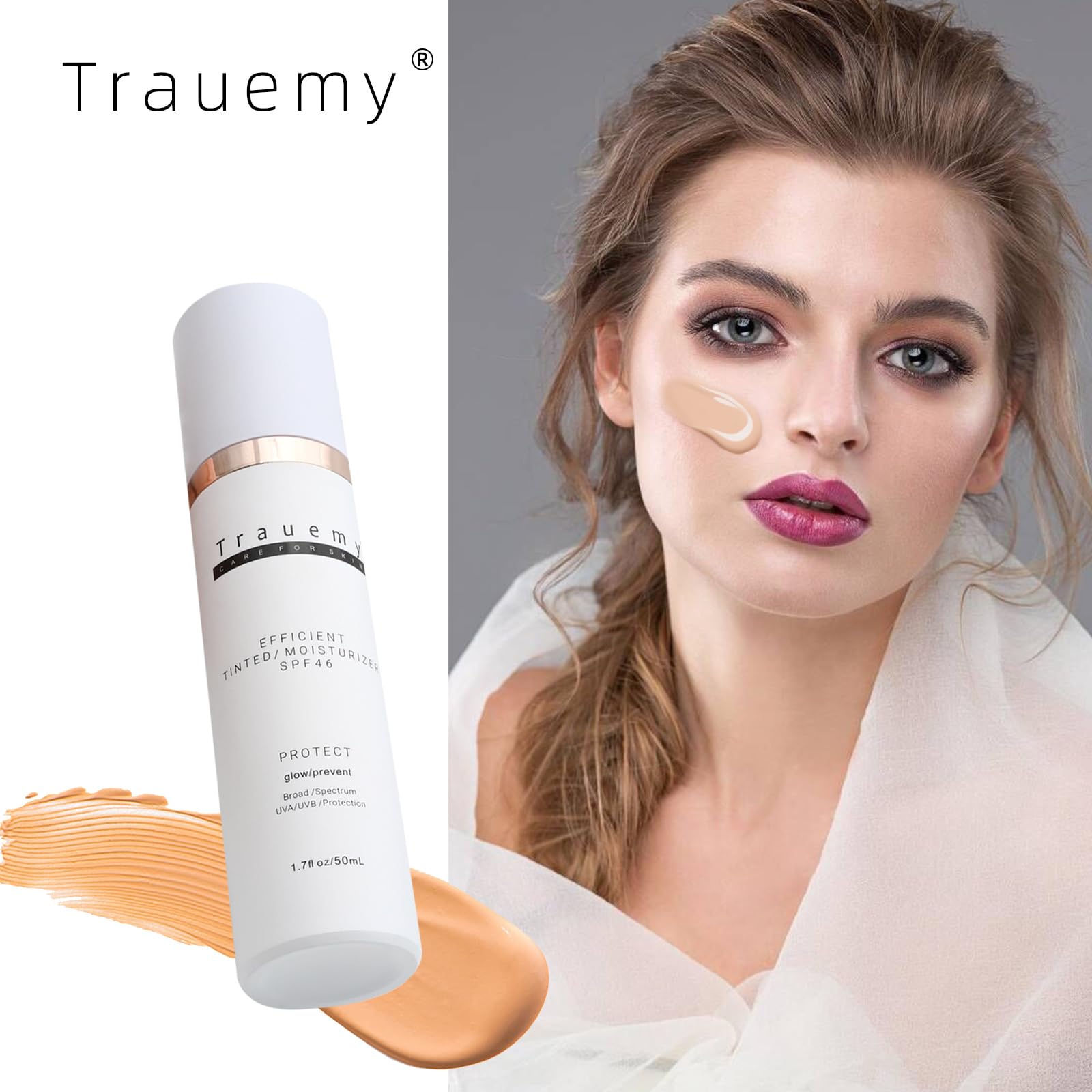 Trauemy protector solar SPF 46, resistencia al agua para días activos.
