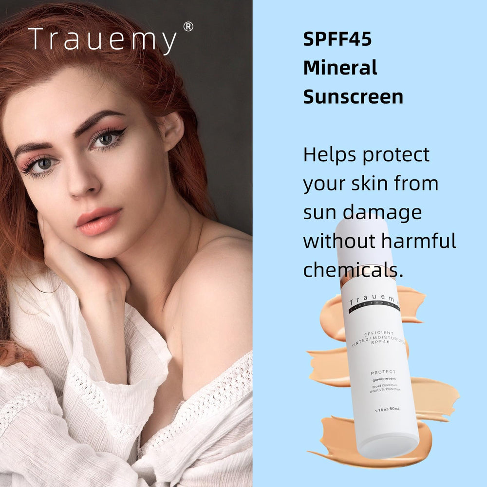 Trauemy protección diaria que complementa el maquillaje.