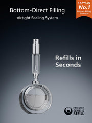 Travalo AQUA bottom-fill feature enables mess-free refills