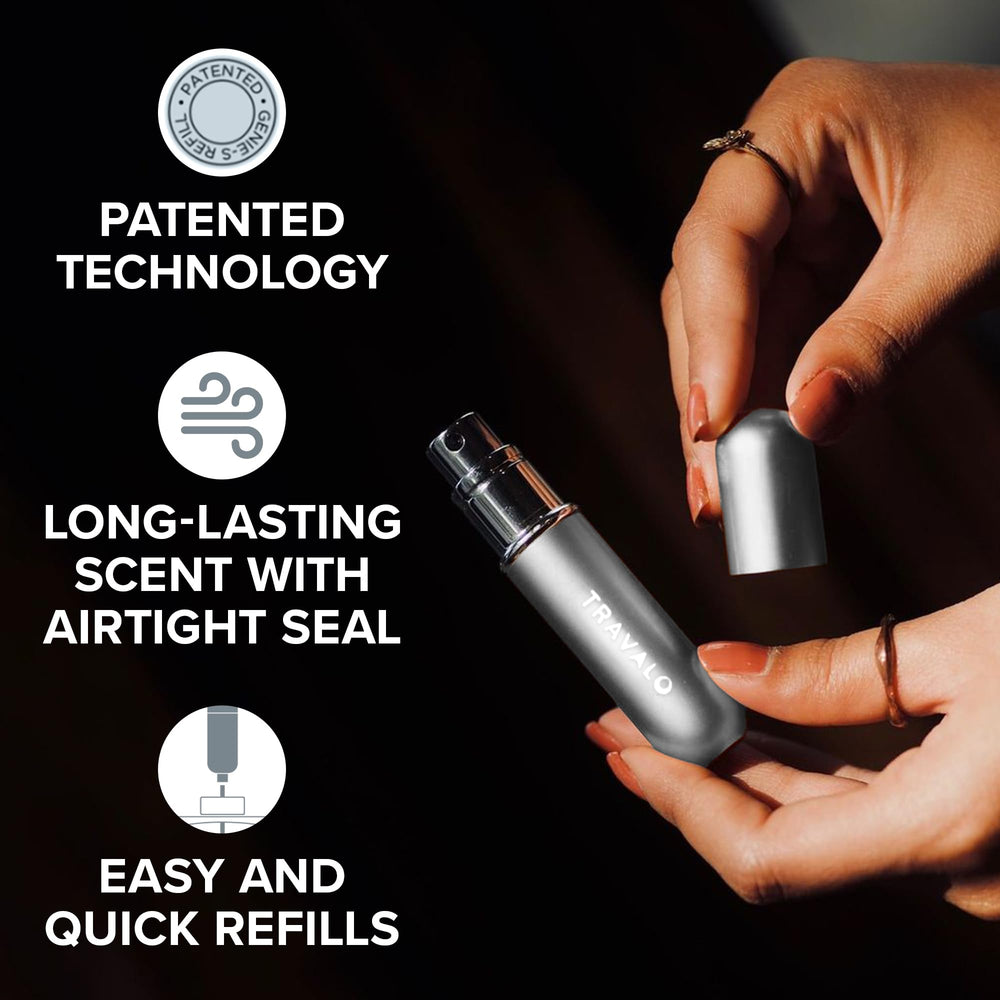 Travalo Classic HD airtight vial preserves fragrance during travel.