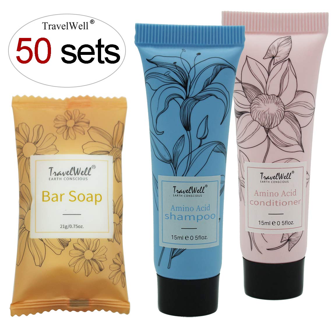 Travel Well jabón mini en kit de baño para hoteles y alquileres