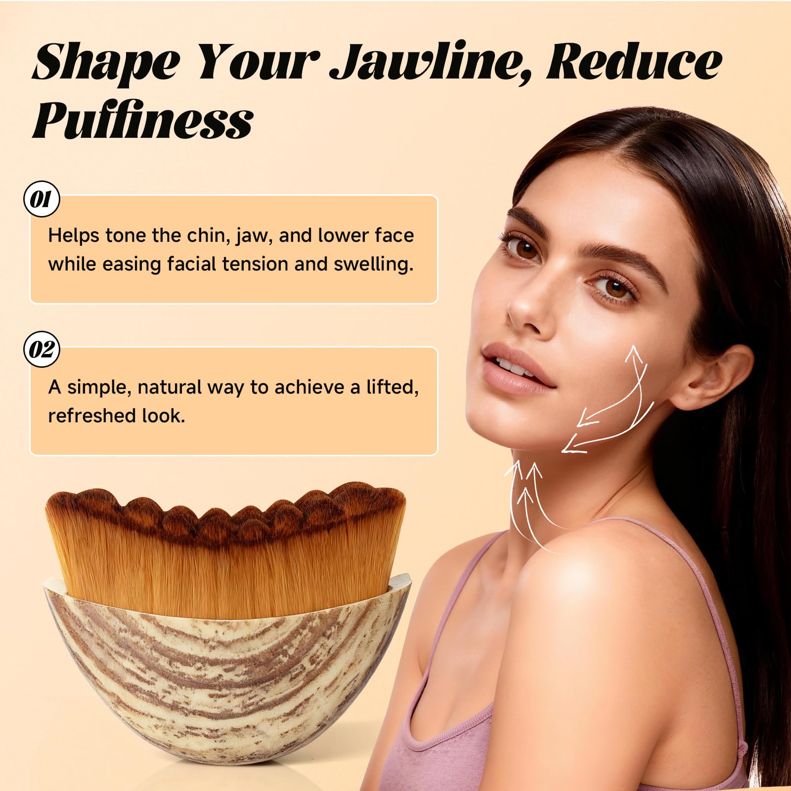 Trazzo face sculpting application showing jawline contouring strokes.