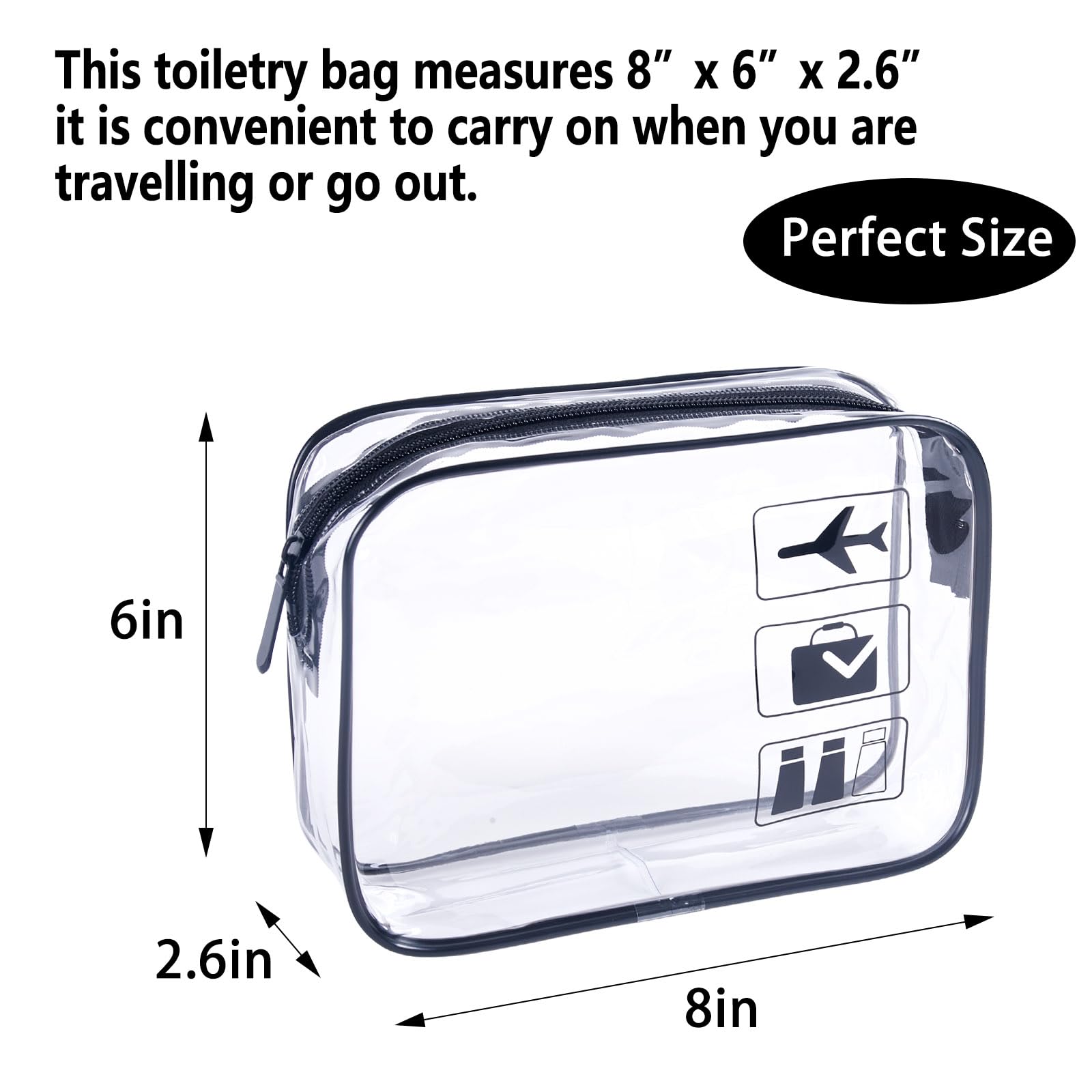TREALDATE clear PVC toiletry bag close-up showing transparent material for easy inspection