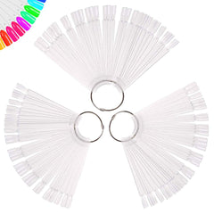 Treamlyn clear nail swatch sticks with ring for easy color comparison and organization.