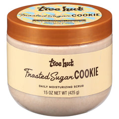 Tree Hut exfoliante corporal, vista de la botella, exfoliación suave para piel suave.