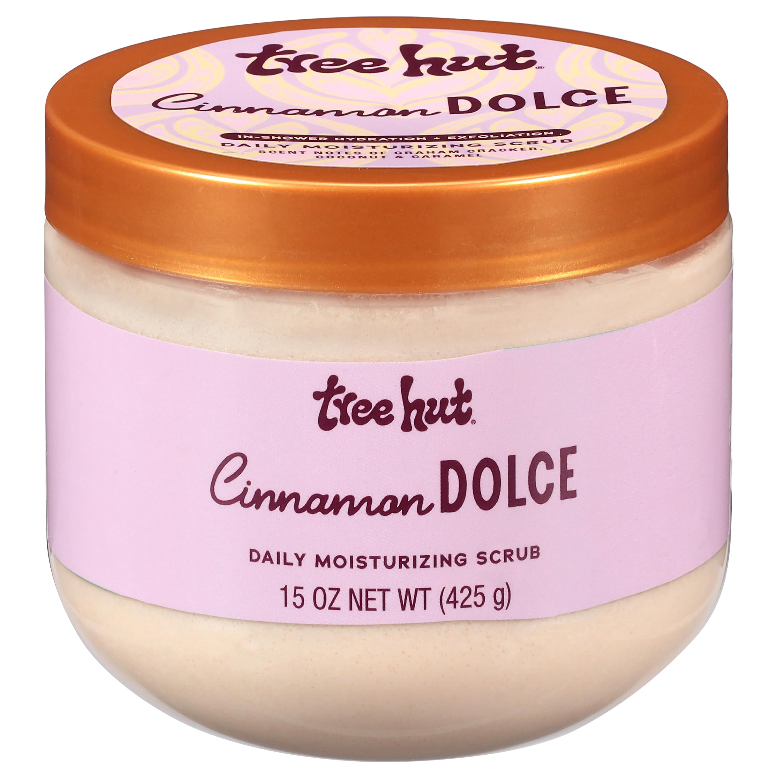 Tree Hut Cinnamon Dolce exfoliante corporal espumoso para piel suave tras la ducha