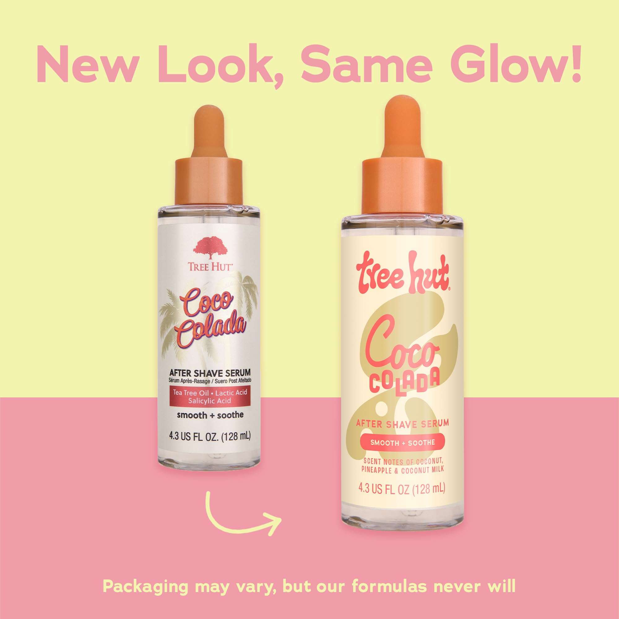 Tree Hut Coco Colada serum dispensing pump for quick, mess-free use.