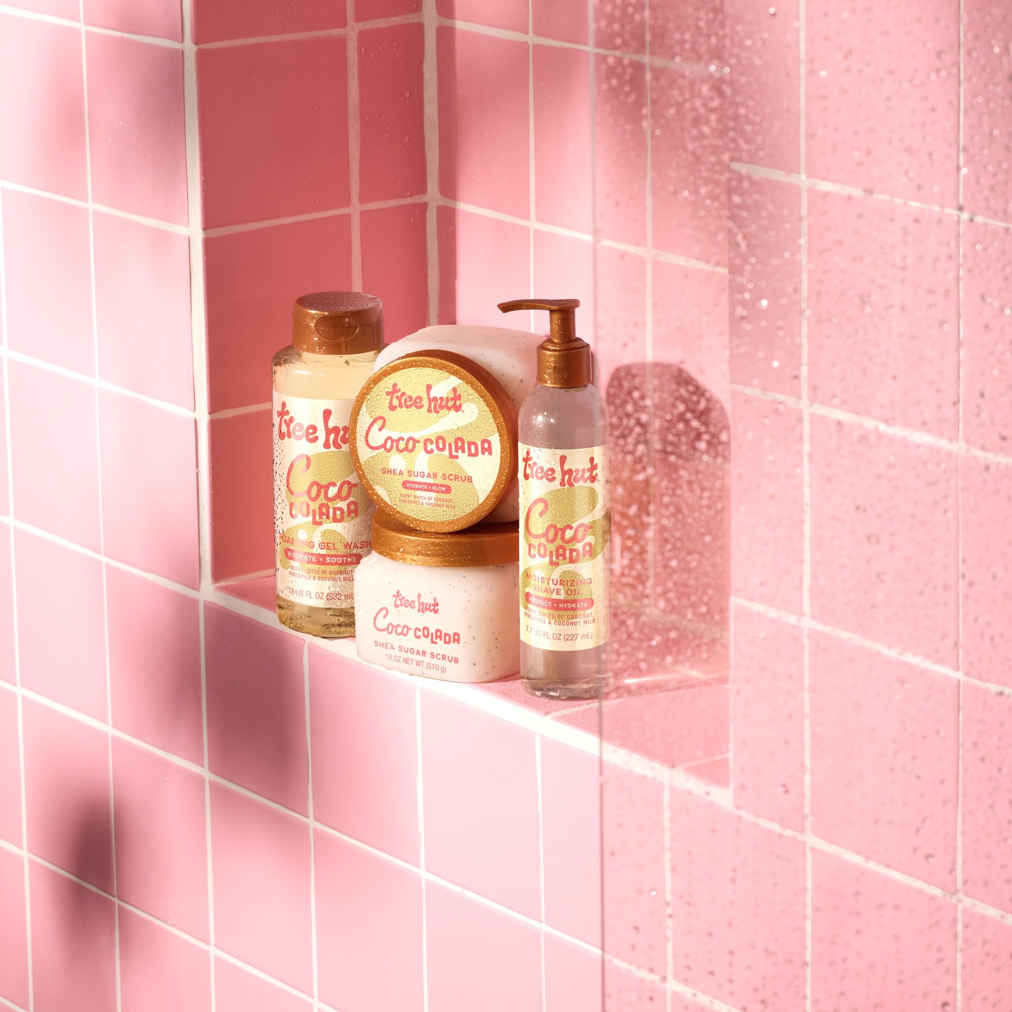Tree Hut Coco Colada, uso fácil en la ducha con esponja o guante