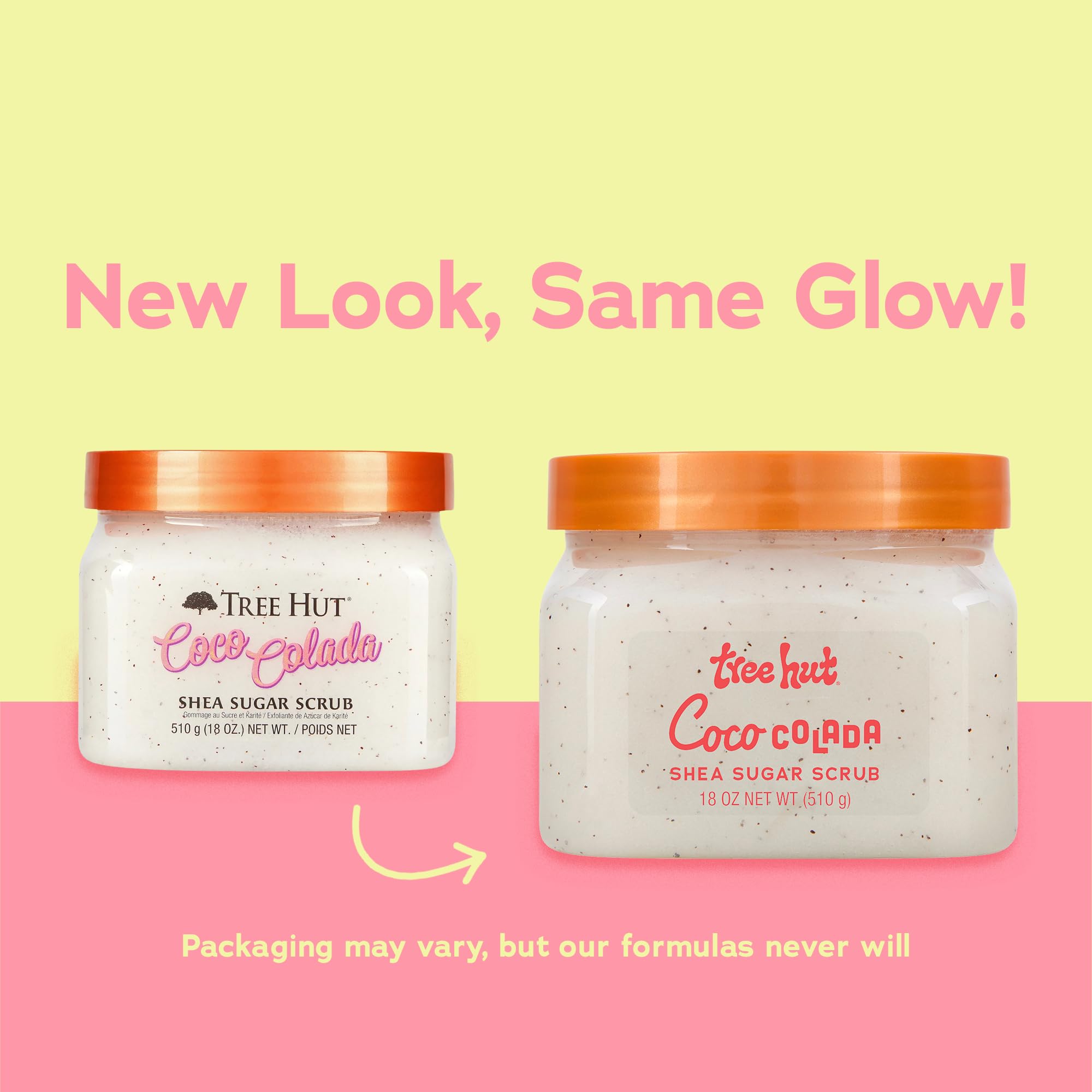 Tree Hut Coco Colada exfoliante, masaje suave para hidratación diaria.