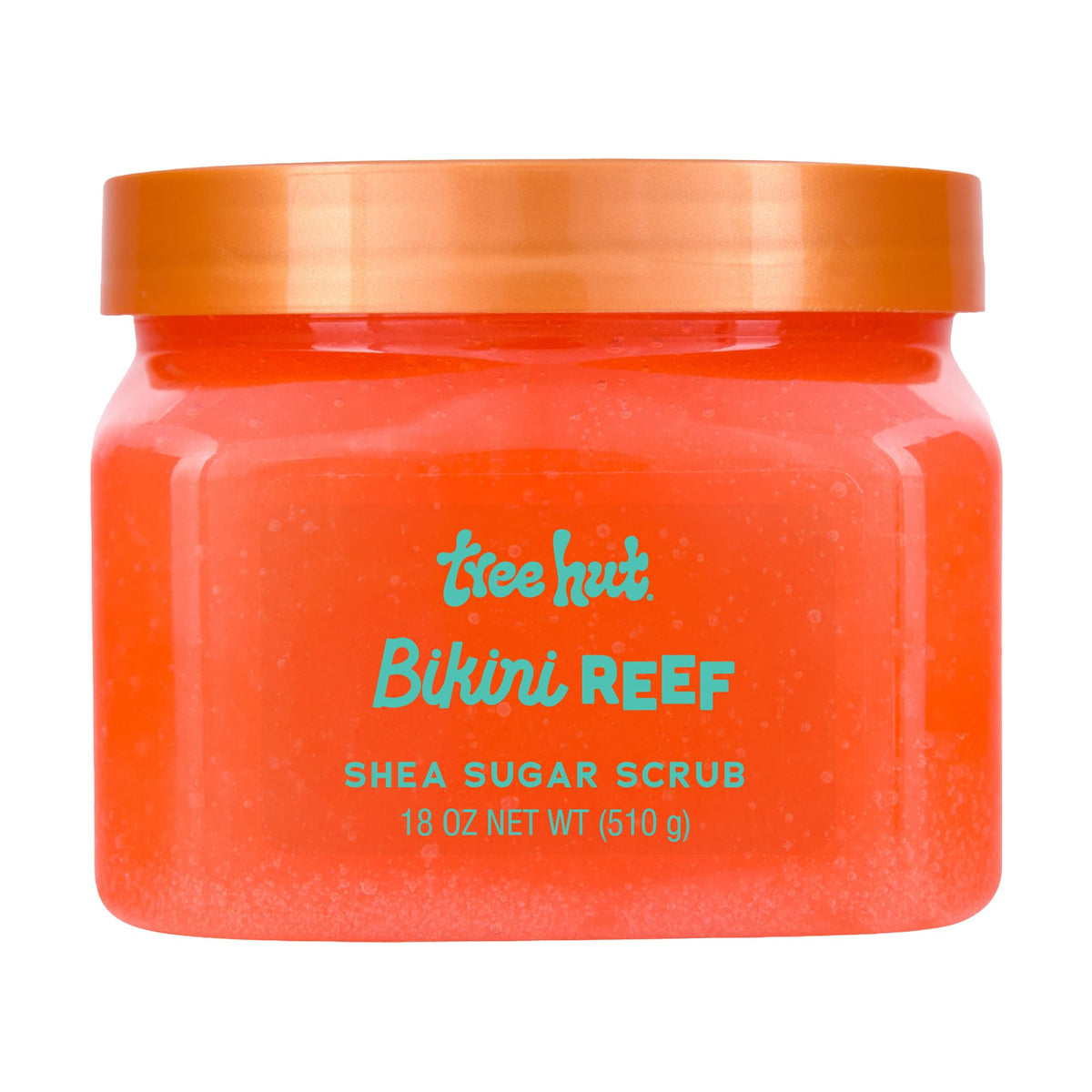 Tree Hut Bikini Reef exfoliante de azúcar para suavizar y pulir la piel durante la ducha.
