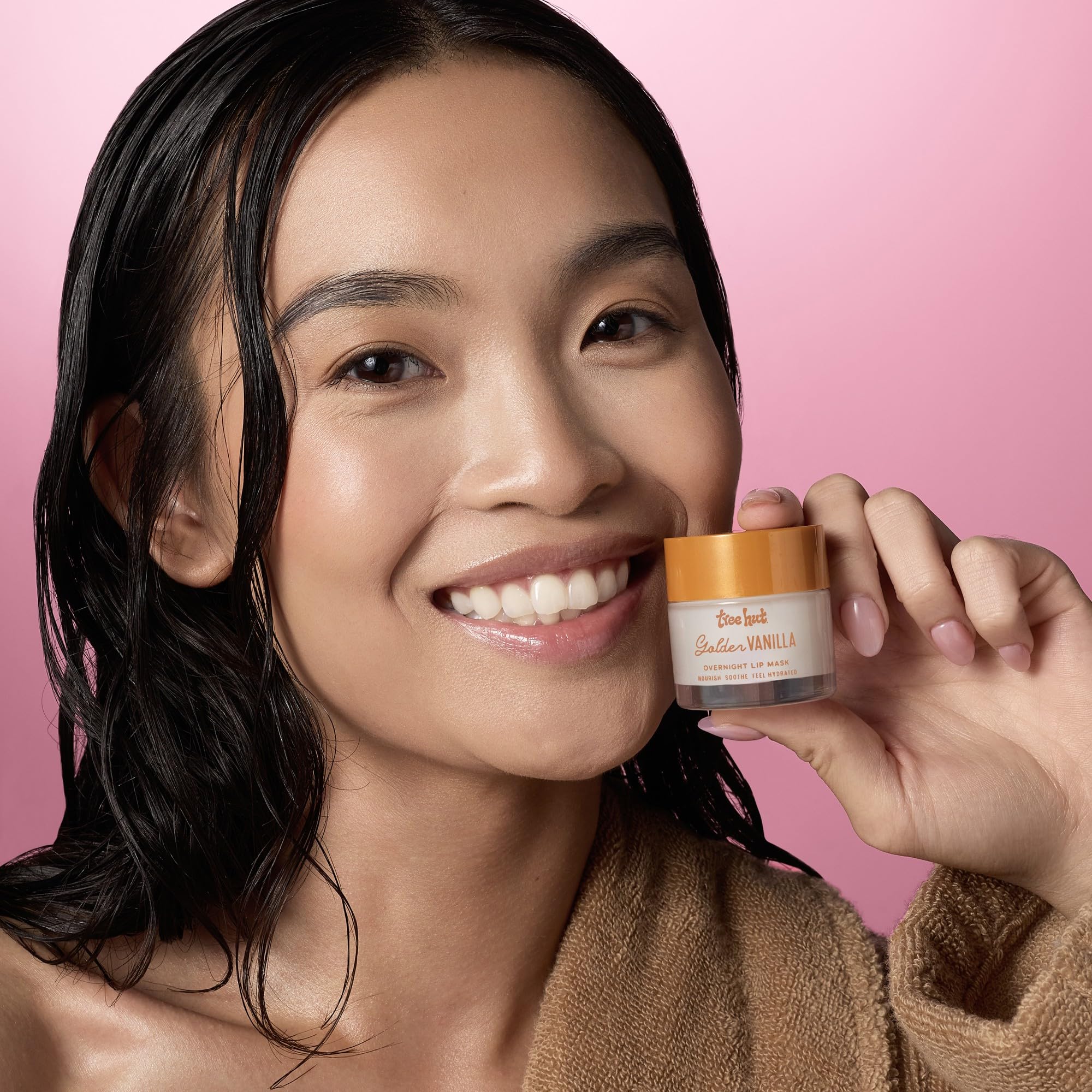 Silky, non-sticky texture of Tree Hut lip mask with coconut oil