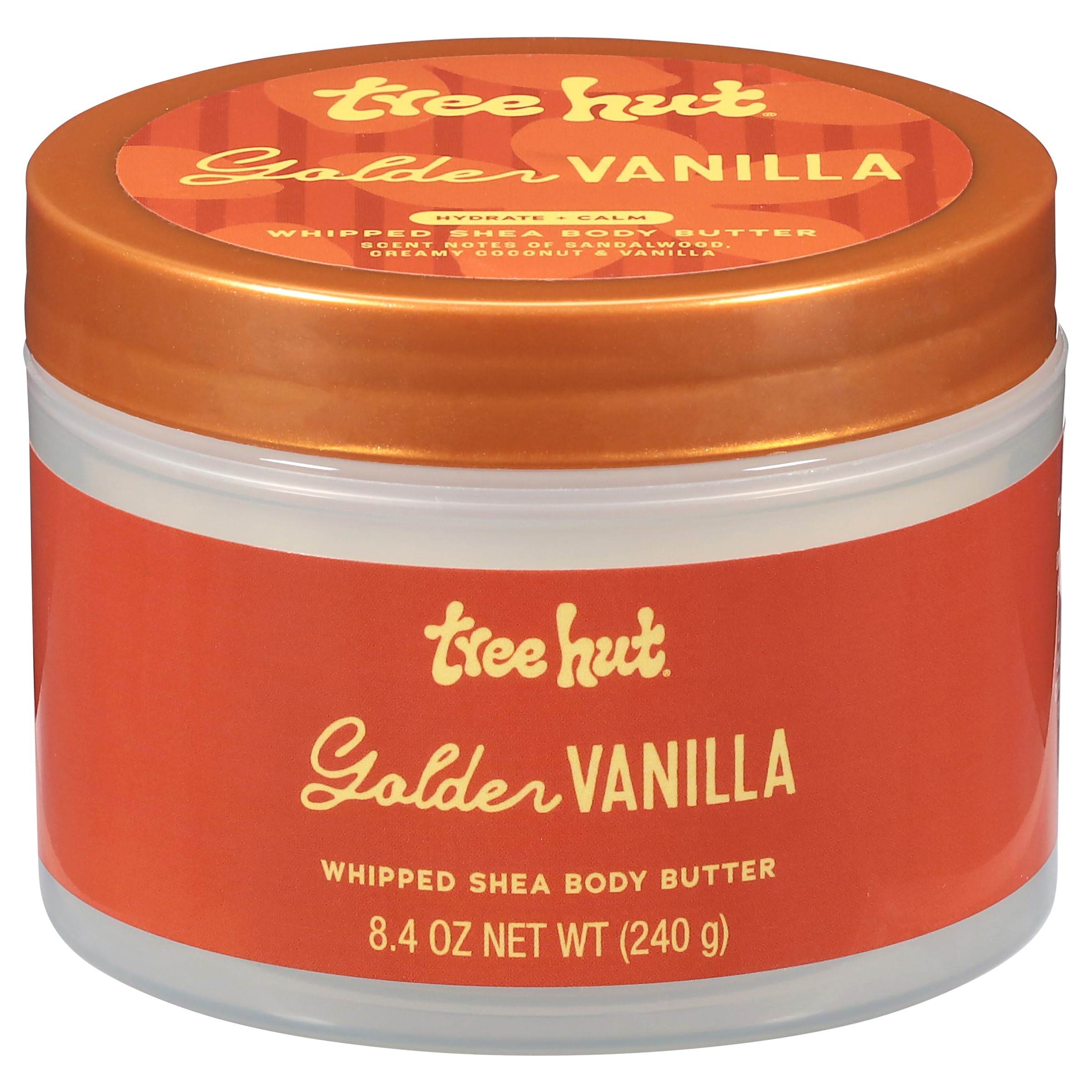 Tree Hut Golden Vanilla Whipped Shea Butter jar on display ready to hydrate