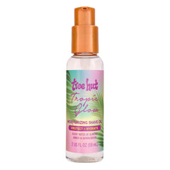 Tree Hut Mini Tropic Glow bottle close-up for a smoother, hydrated shave.