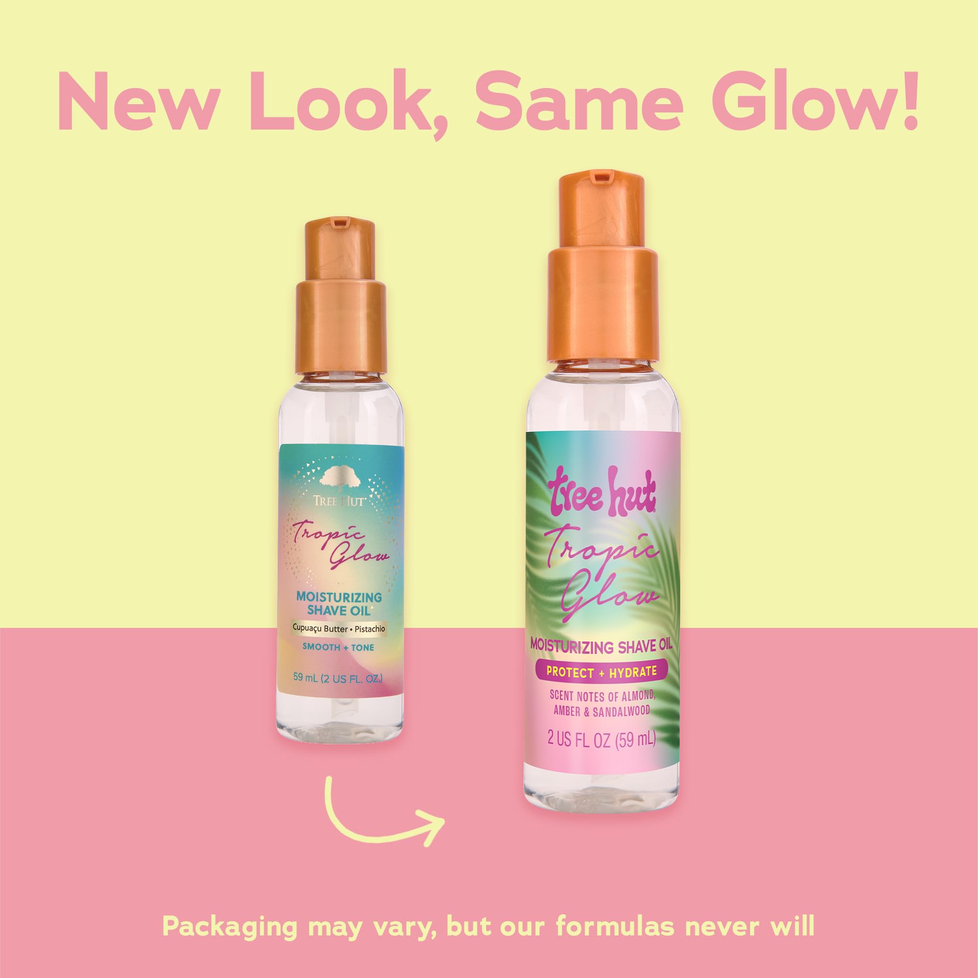 Tree Hut Tropic Glow gel-to-oil texture shows glide during shaving.