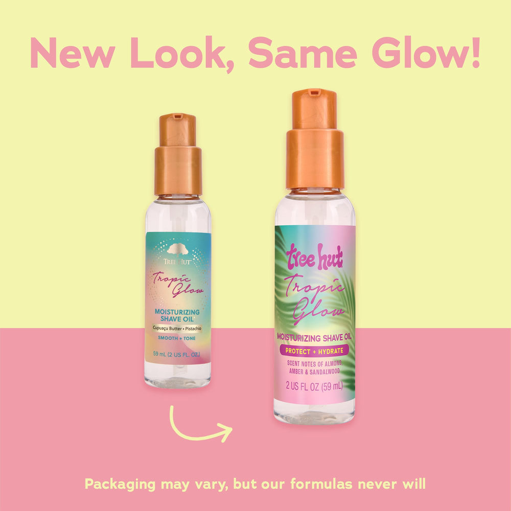 Tree Hut Tropic Glow gel-to-oil texture shows glide during shaving.