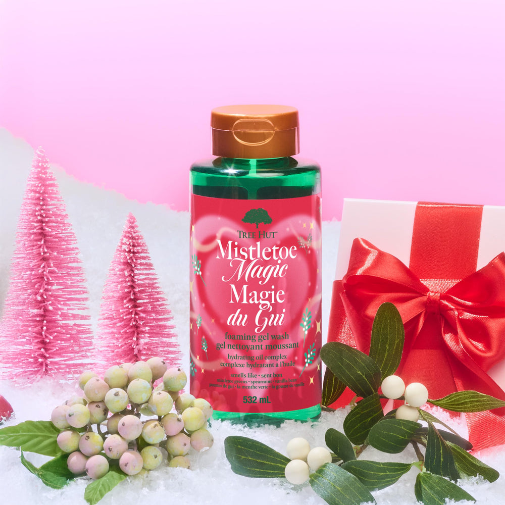 Tree Hut Mistletoe Magic, aceites de naranja para una sensación fresca y revitalizante.