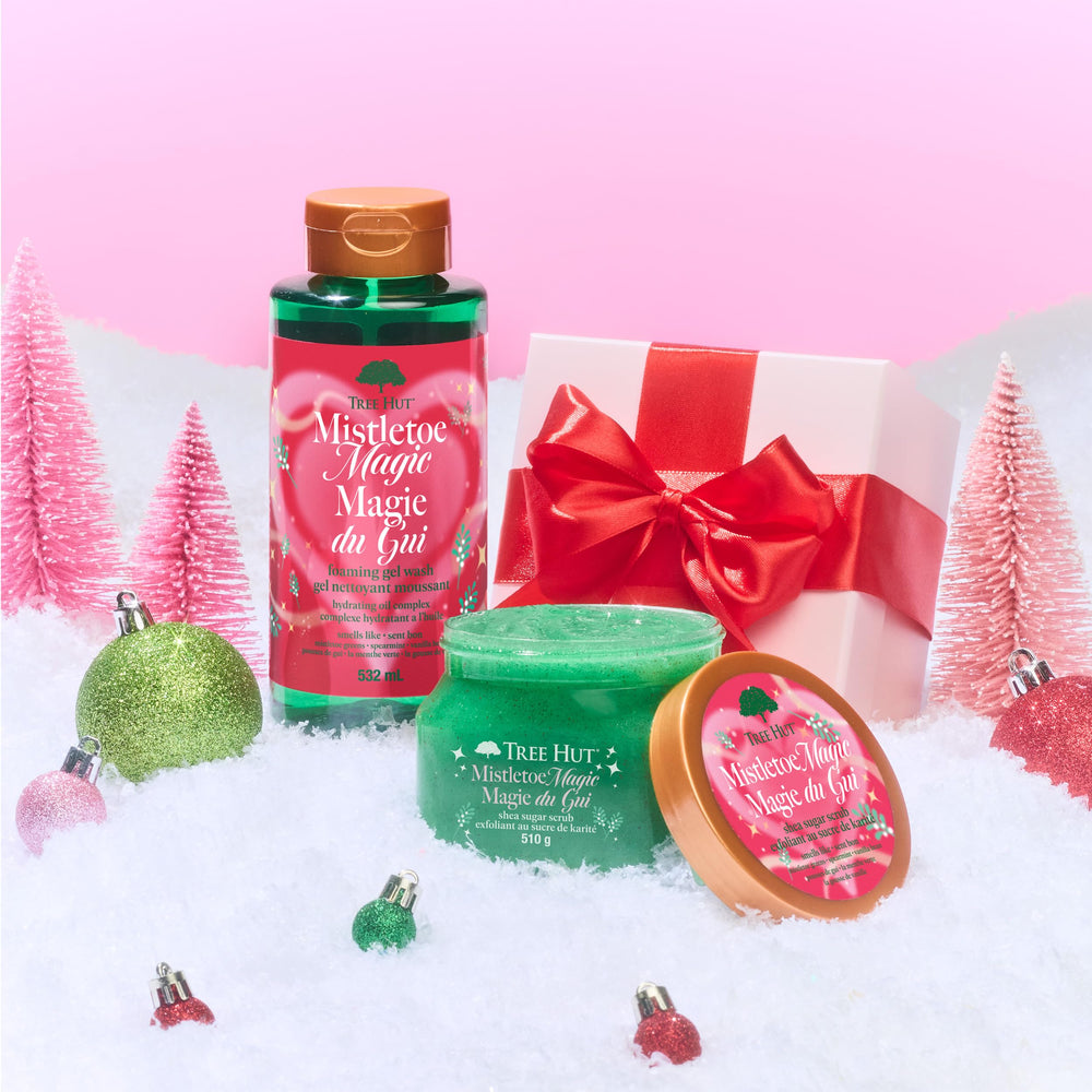 Tree Hut Mistletoe Magic, piel hidratada y suave tras la ducha.