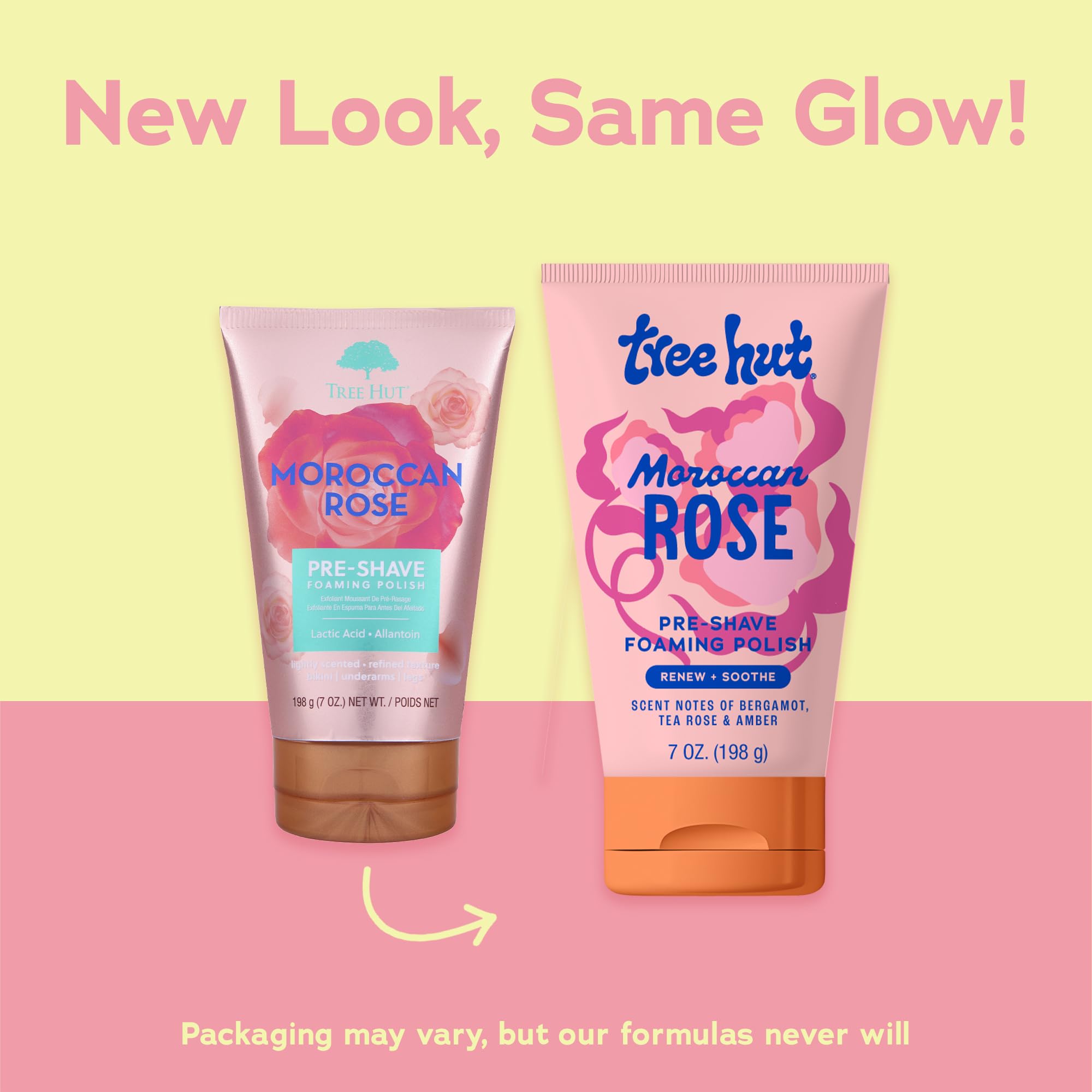 Tree Hut Moroccan Rose Pre-Shave Polish texture with refined sugar crystals for gentle exfoliation.