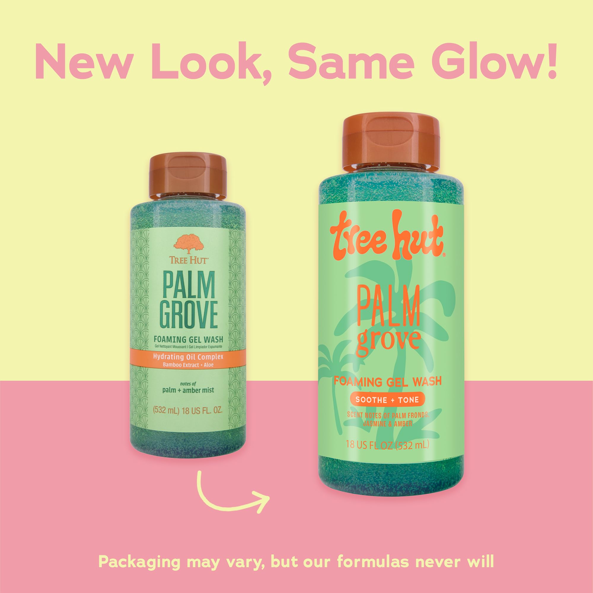 Tree Hut Palm Grove Foaming Gel Wash lather demonstrating gentle cleansing and moisture.