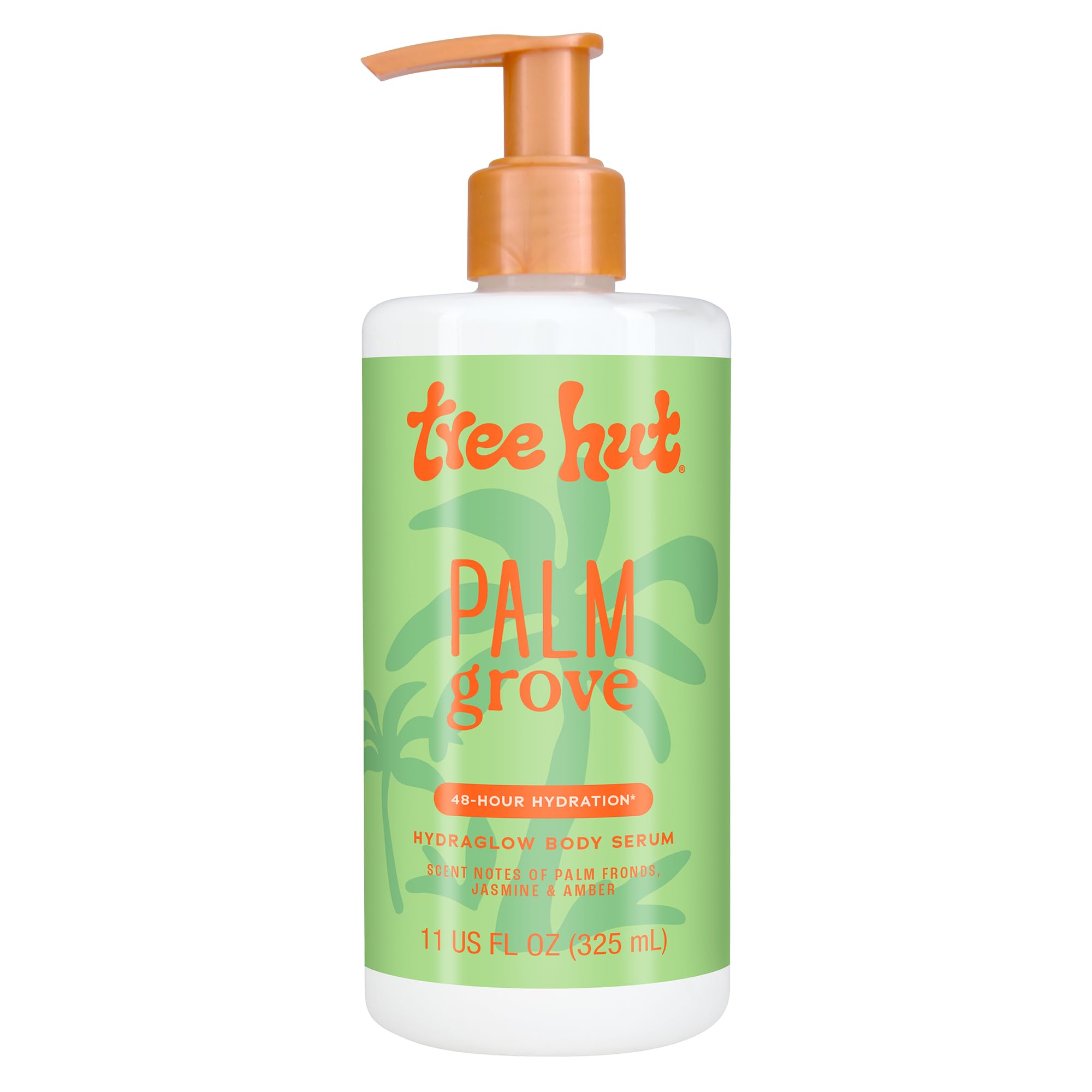 Tree Hut Palm Grove Hydraglow serum bottle showing hydration-focused formula for daily use