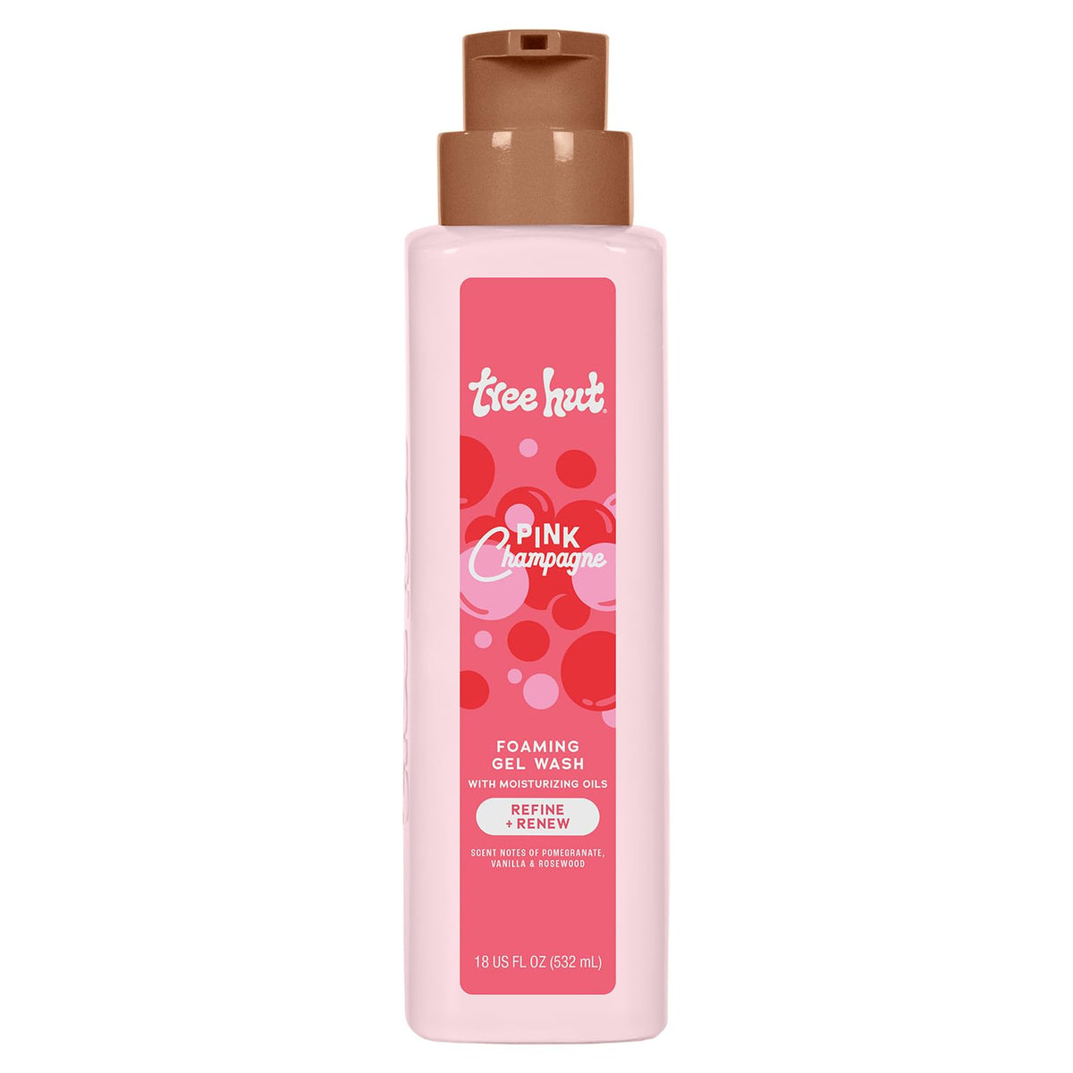 Tree Hut Pink Champagne, dispensador, facilita uso diario sin goteos.