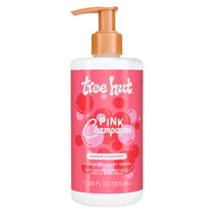 Tree Hut Pink Champagne Hydraglow serum bottle promoting brightening hydration.