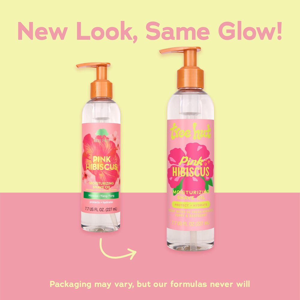 Tree Hut Pink Hibiscus Shave Oil gel-to-oil texture enables smooth glide during shaving.