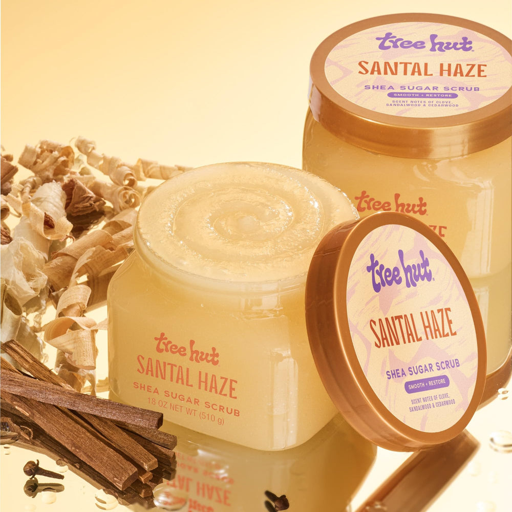 Tree Hut Santal Haze: aroma amaderado que perdura.