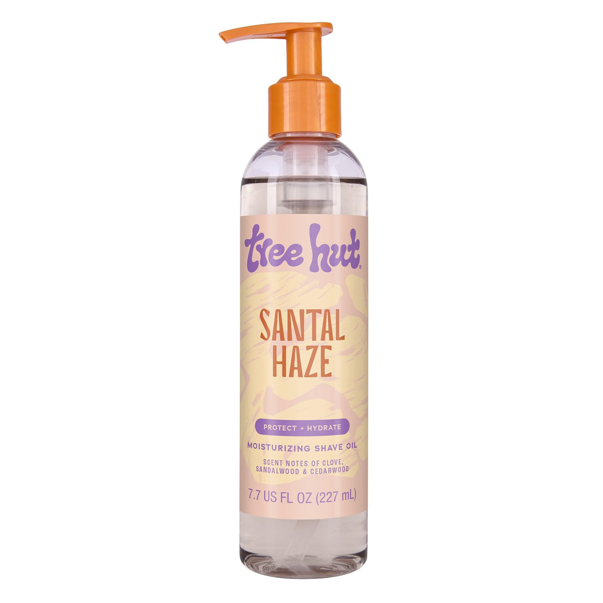 Tree Hut Santal Haze shave oil bottle for a smooth, close shave.