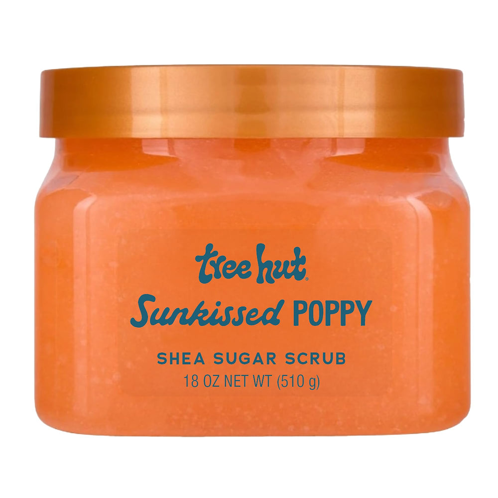 Tree Hut Sunkissed Poppy: frasco del exfoliante para exfoliar e hidratar la piel