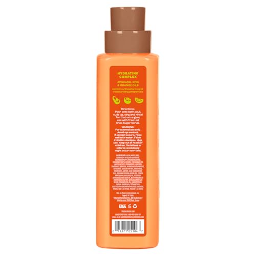 Tree Hut Tangerine: primer plano de la espuma cremosa en la botella