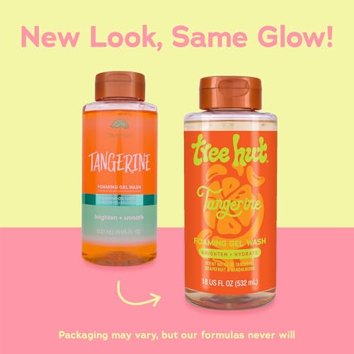 Tree Hut Tangerine Foaming Gel Wash rich lather ready for cleansing