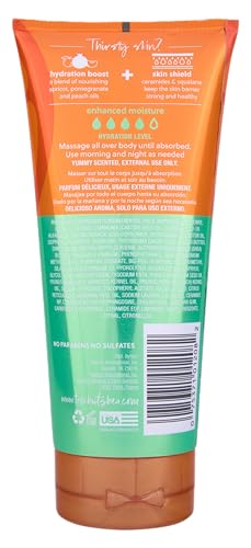 Tree Hut Tangerine lotion swatch on skin demonstrates fast-absorbing moisture.