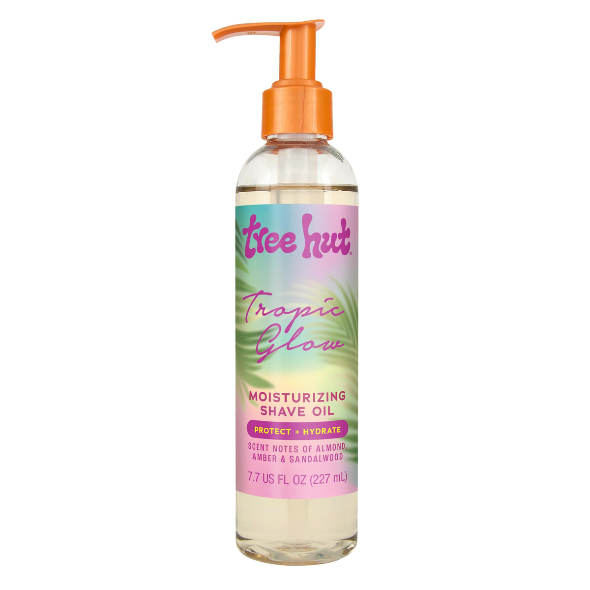 Tree Hut Tropic Glow bottle pour shows gel-to-oil glide for a smooth shave.